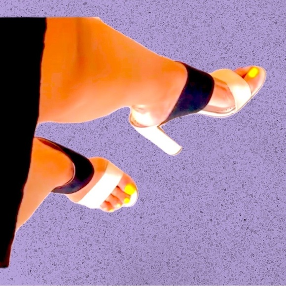 Manolo Blahnik sz 41 suede platform slides heels sandals colorblock Twotone - Picture 2 of 11